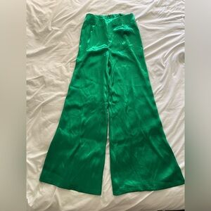 Iridescent Green Women's Wide Leg Pants